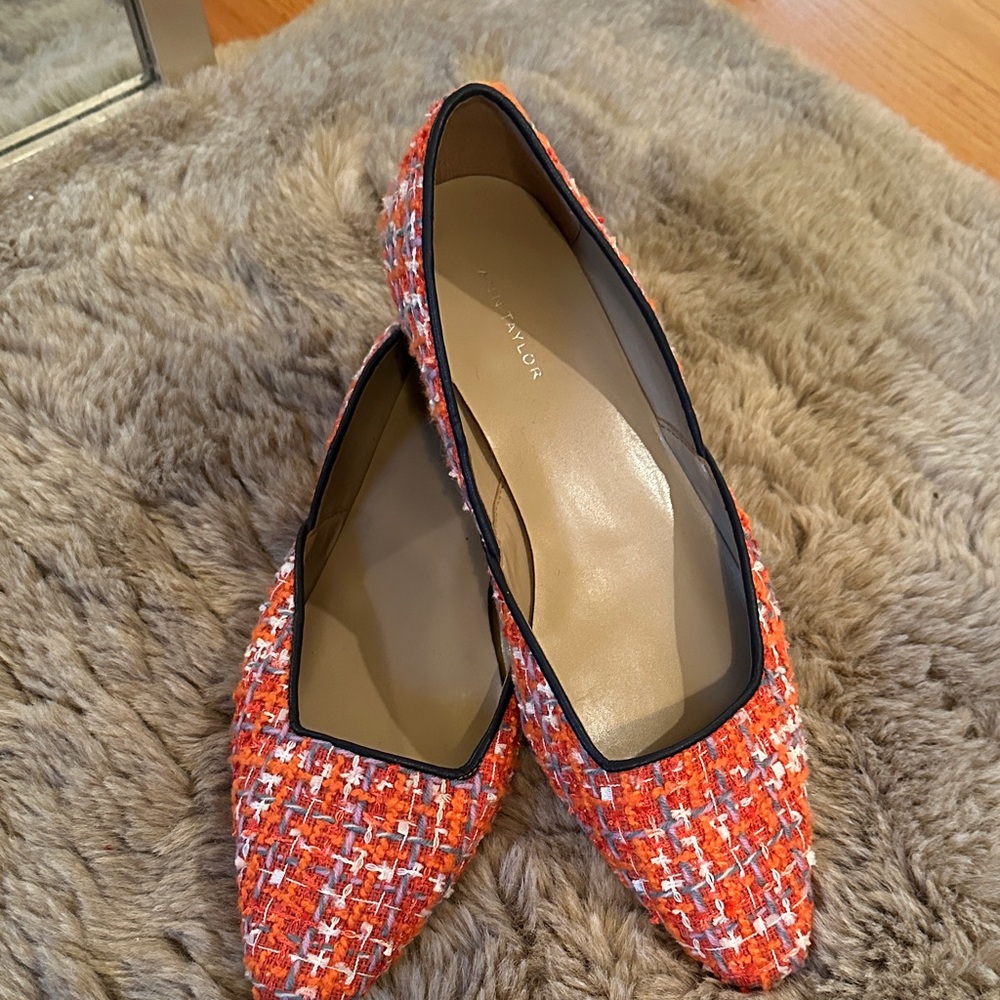 Nine West Vibrant Orange Tweed Loafers